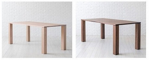 テーブルの脚のデザインが選べる。4本脚の写真