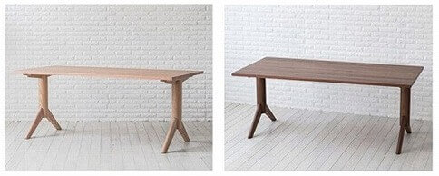 テーブルの脚のデザインが選べる。北欧テイストにコーディネートできる。